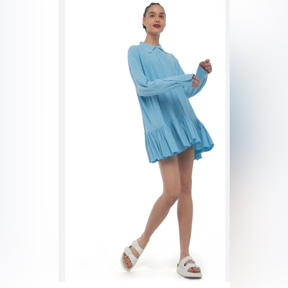 Normal Kamali OVERSIZED BOYFRIEND NK SHIRT W/ RUFFLE BOTTOM - Picture 1 of 8